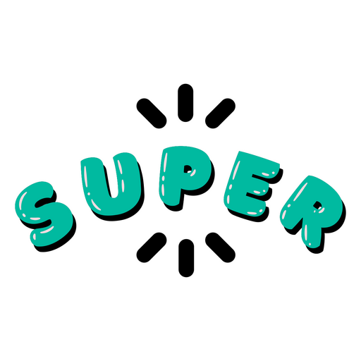 Super gr?nes Retro-Wort PNG-Design