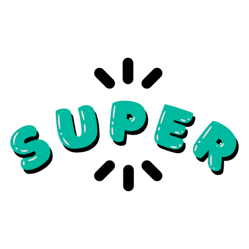 Super green retro word PNG Design