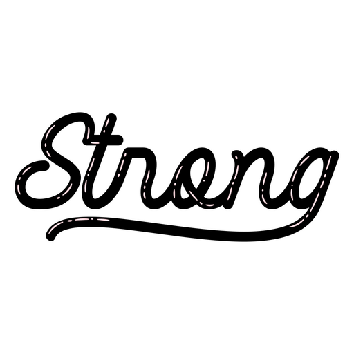 Strong word black lettering PNG Design