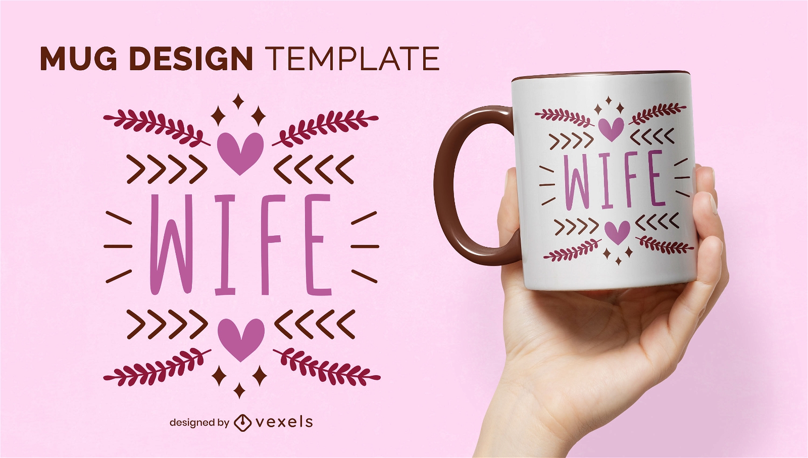 Wife word lettering mug design