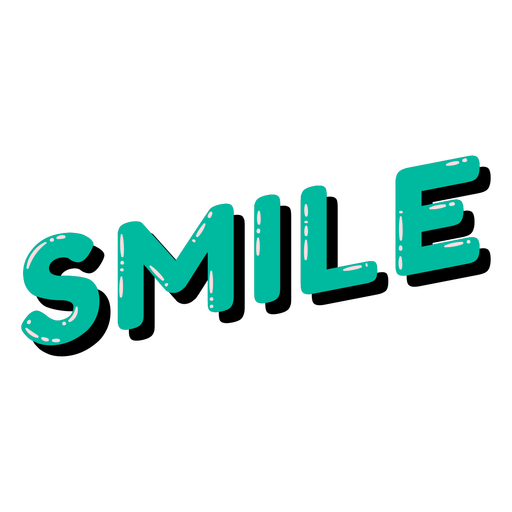 Smile green glossy word