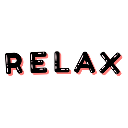 Relax word black and pink PNG Design