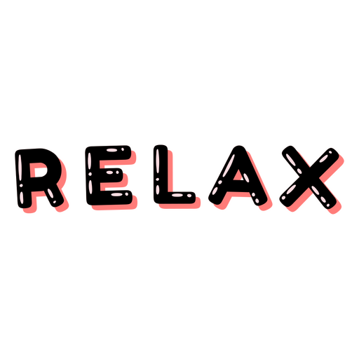 Relaxe a palavra preto e rosa Desenho PNG