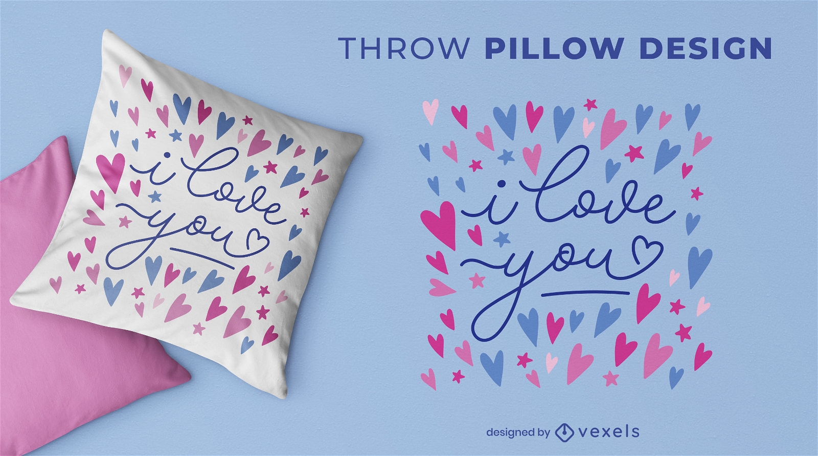 I love you throw pillow design