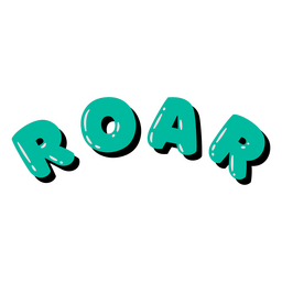 Rugir a palavra brilhante verde Desenho PNG