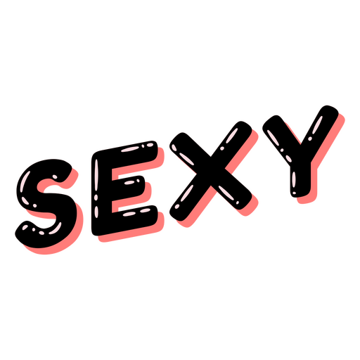 Sexy Wort schwarz und rosa PNG-Design
