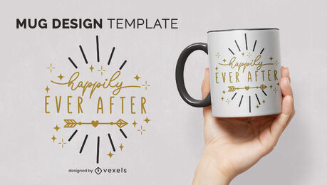 Happily ever after lettering mug design