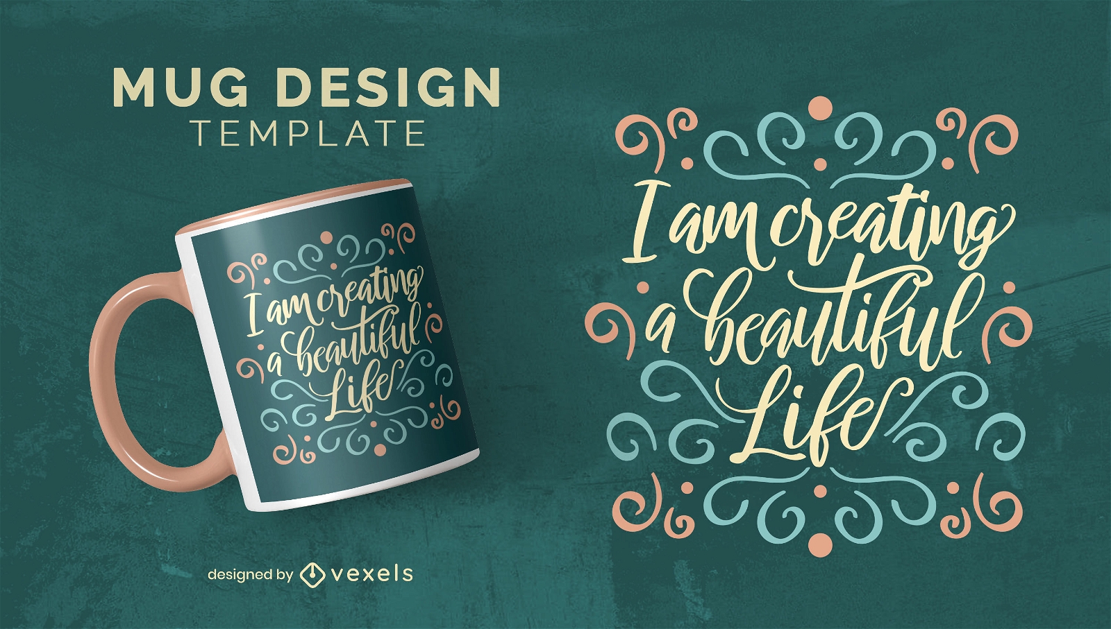 Creando un hermoso diseño de taza con letras de vida
