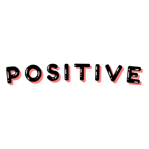 Positive word in black and pink