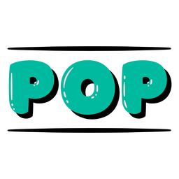 Pop green glossy word PNG Design