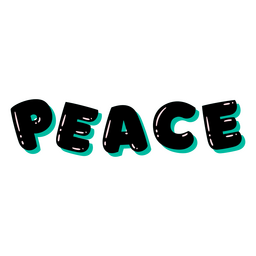 Peace black glossy word PNG Design Transparent PNG