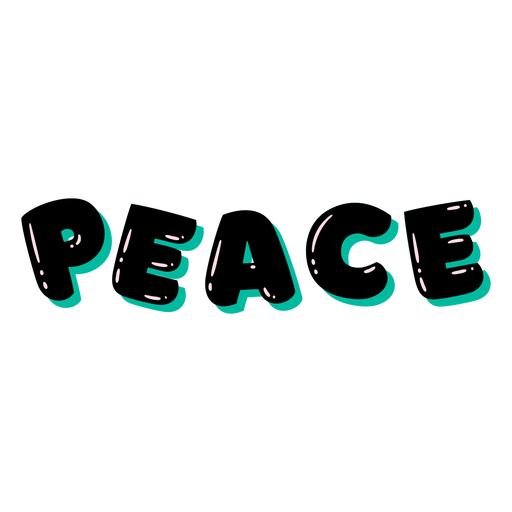 Palavra lustrosa preta da paz Desenho PNG