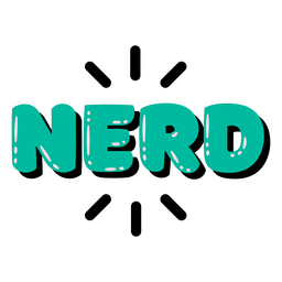 Nerd green glossy word PNG Design Transparent PNG
