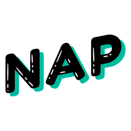 Nap black glossy word PNG Design Transparent PNG