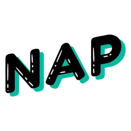 Nap black glossy word PNG Design