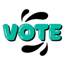 Vote green retro word PNG Design Transparent PNG