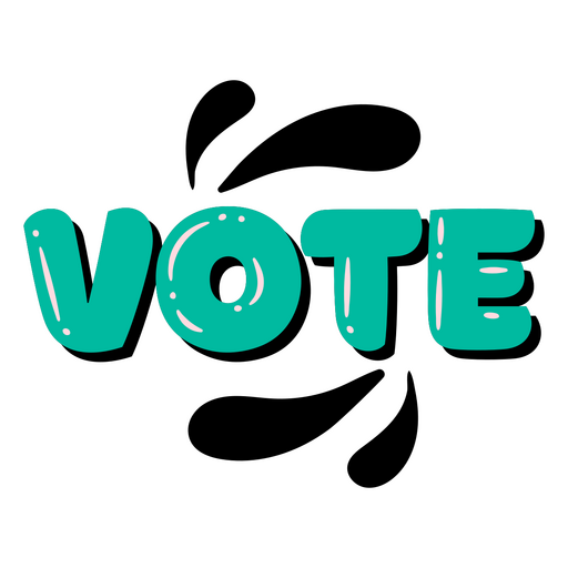 Vote a palavra retrô verde Desenho PNG