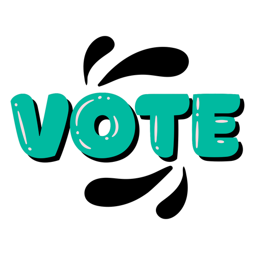 Vote green retro word PNG Design