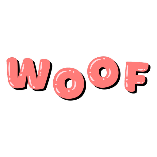 Citação brilhante rosa Woof Desenho PNG