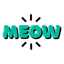 Meow green glossy word PNG Design Transparent PNG