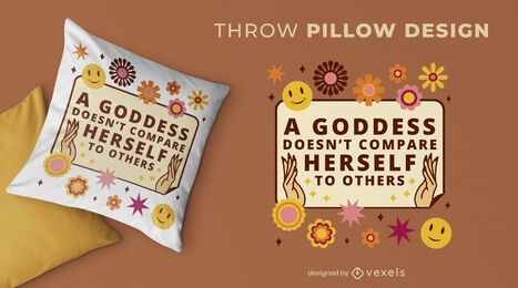 Goddess quote throw pillow design