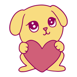 Cute heart dog PNG Design Transparent PNG