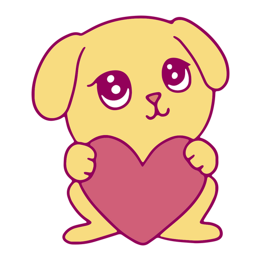 Cute heart dog PNG Design