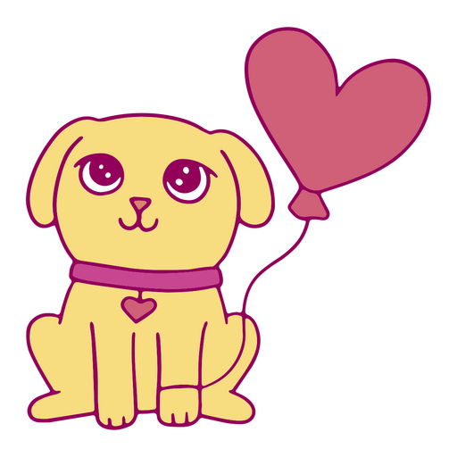 Cute heart balloon dog