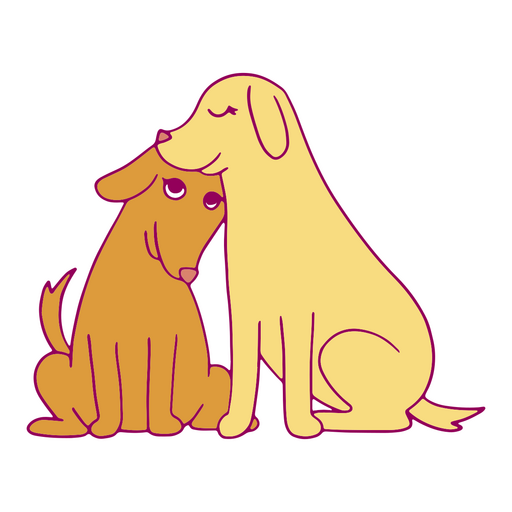 Os cães adoram o traço de cor Desenho PNG