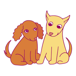 Puppies Love Color Stroke PNG & SVG Design For T-Shirts