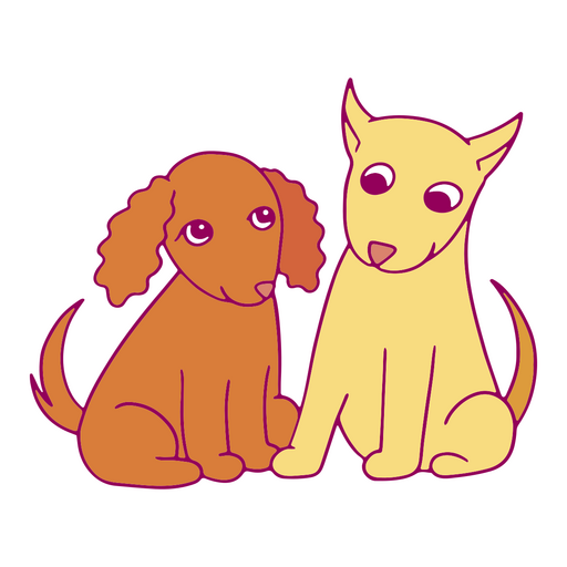 Os cachorros adoram o traço de cor Desenho PNG