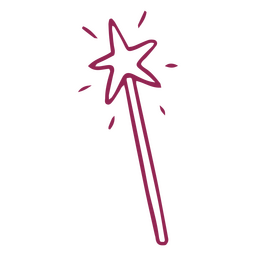 Magic wand purple doodle PNG Design