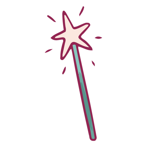 Magic wand colored doodle PNG Design