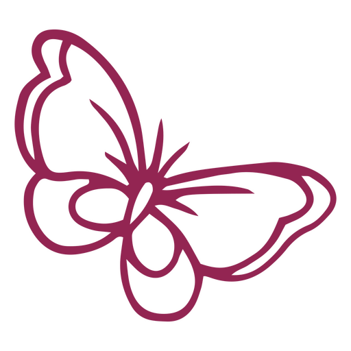 Lila Schmetterlingsstrich PNG-Design