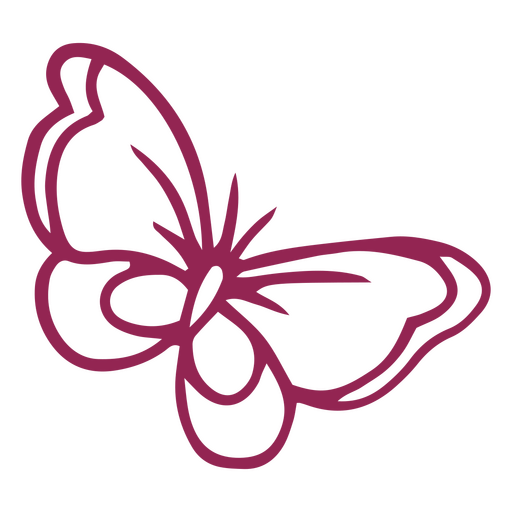 Purple butterfly stroke PNG Design