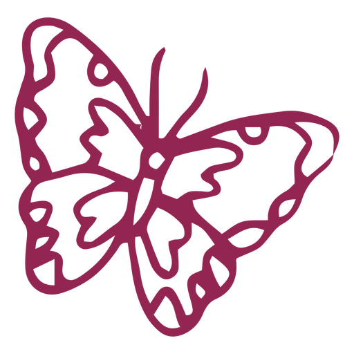 Mariposa con trazo de alas grandes Diseño PNG