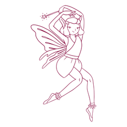 Hada con las manos en el arte de la línea principal Diseño PNG