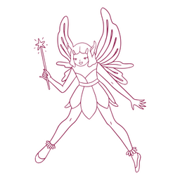 ?Fairy looking down line art PNG Design Transparent PNG