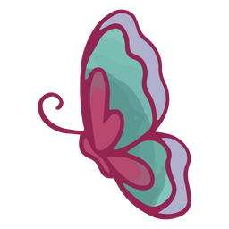 Icono de hada del lado de la mariposa Diseño PNG Transparent PNG