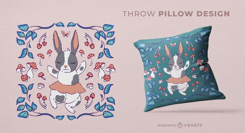 Rabbit nature design throw pillow design