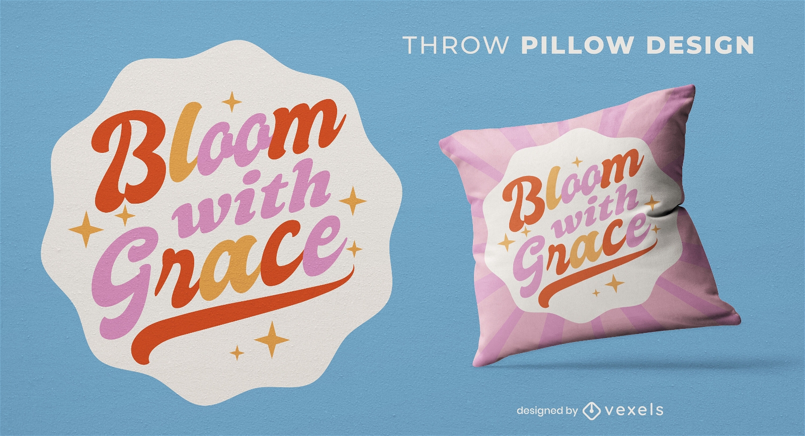 Bloom com design de almofada de citação de graça