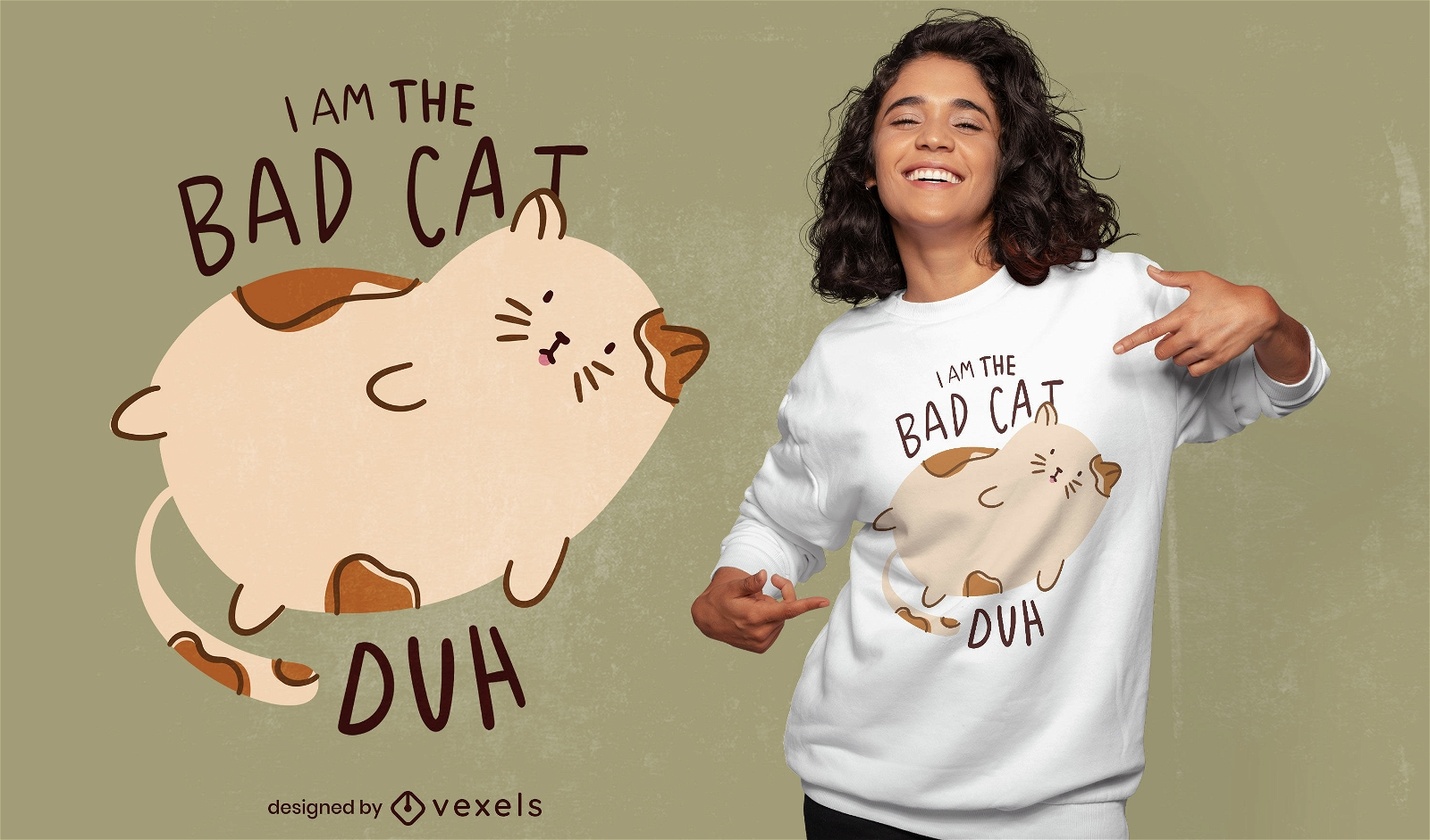 Eu sou o design de camiseta do gato ruim