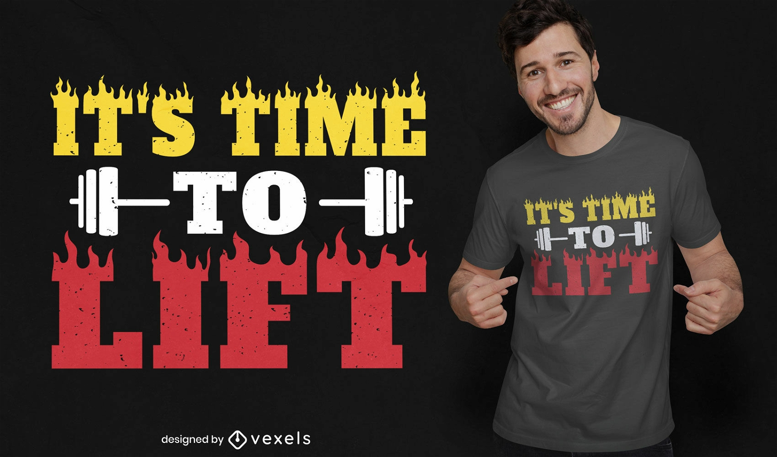 Time to lift weightlifting t-shirt design