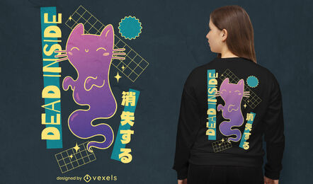 Tot im Geisterkatzen-T-Shirt-Design