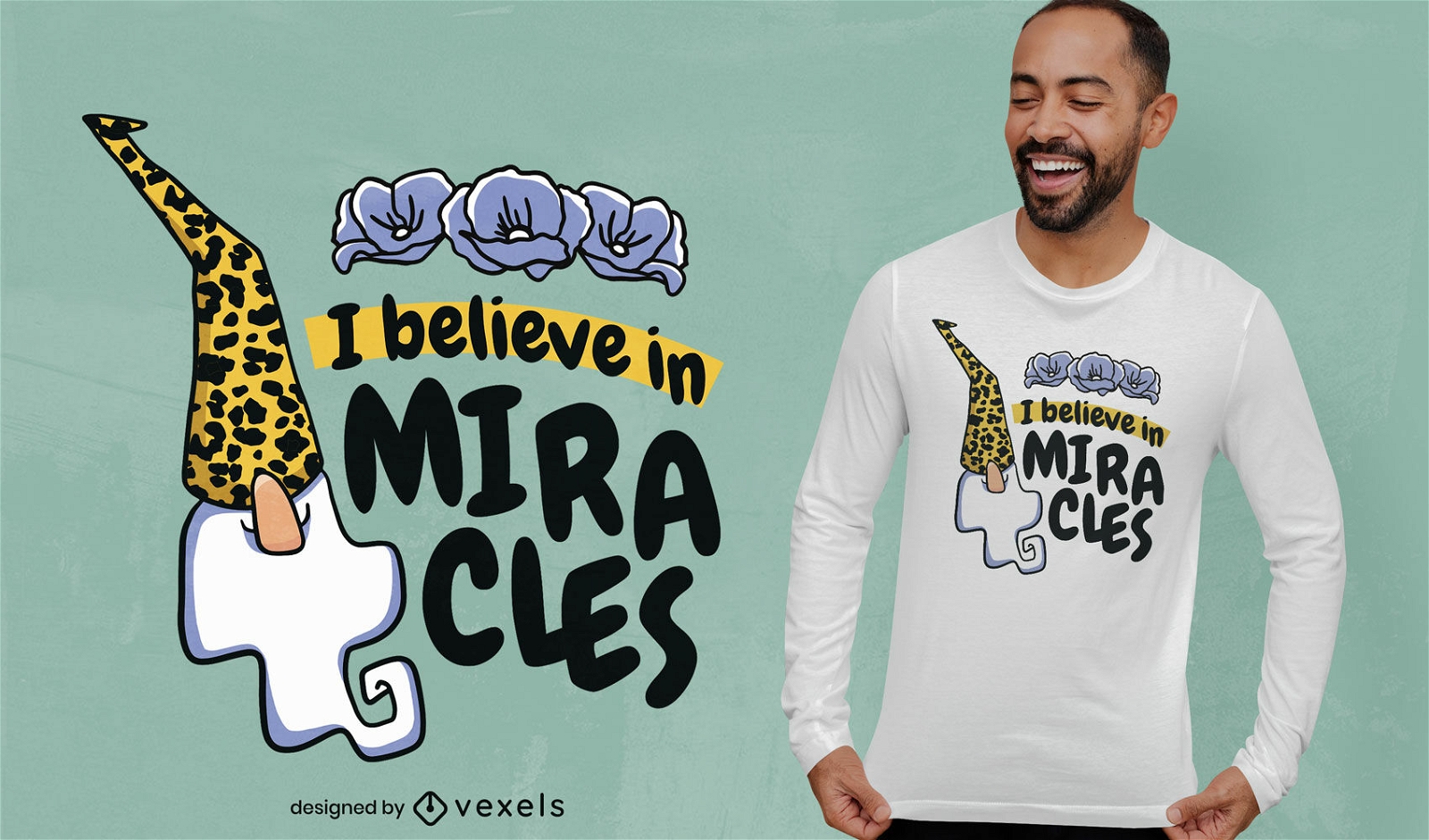 Cree en el dise?o de la camiseta de los milagros.