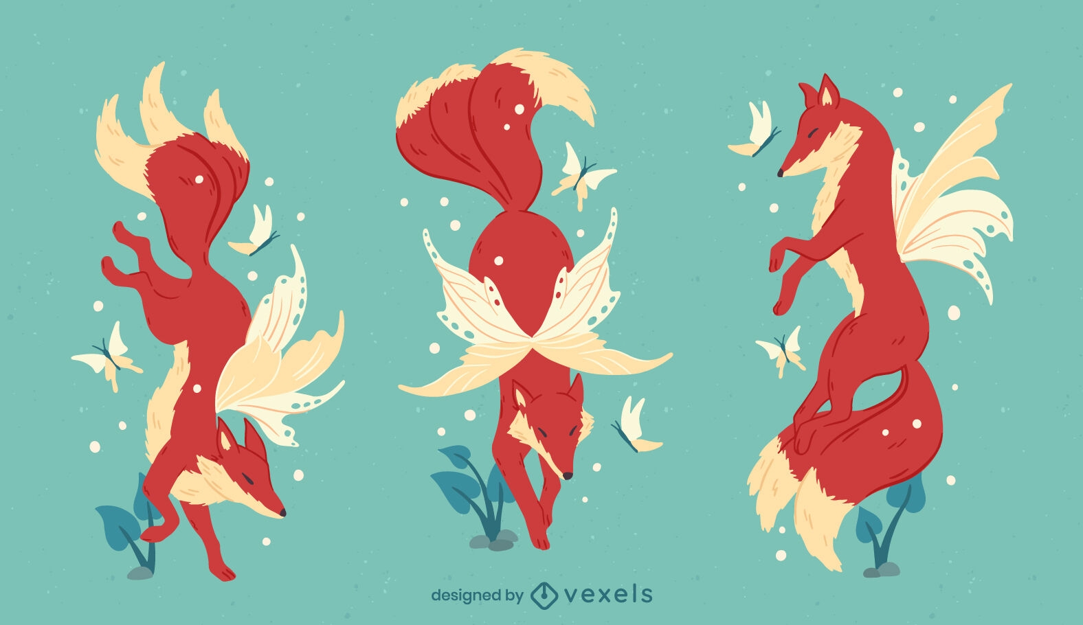 Fairy foxes character set