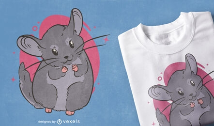 Diseño de camiseta de roedor animal chinchilla.