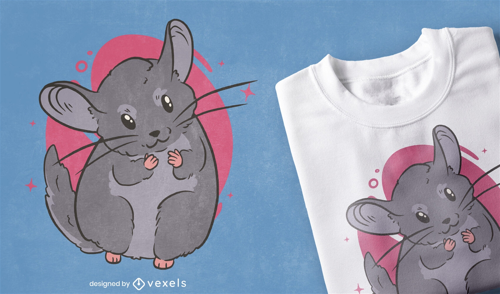 Design de camiseta de roedor animal chinchila