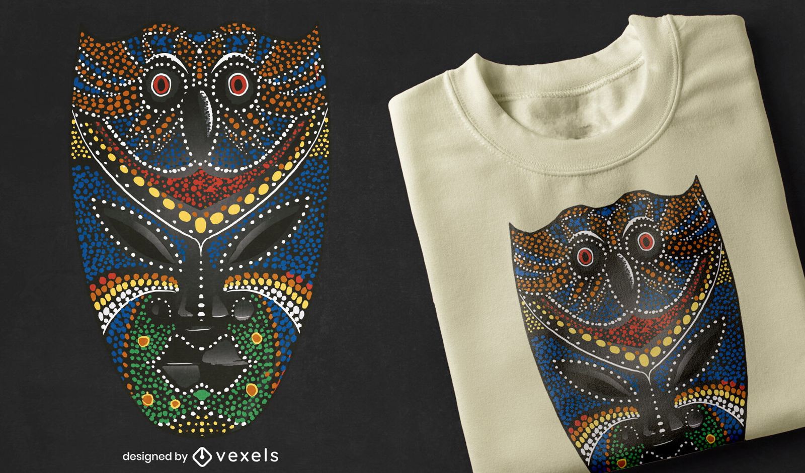 Traditional african mask t-shirt design