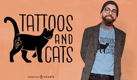 Tattoos and cats t-shirt design